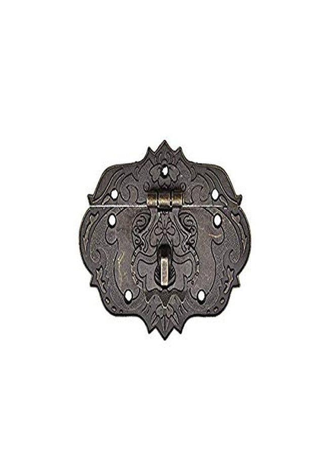 Mcredy Padlock Hasp Karcy 3.4"x2.5" Antique Style Embossing Decorative Hasp Latch Lock Pack of 1 (Medium Size) - Image 1